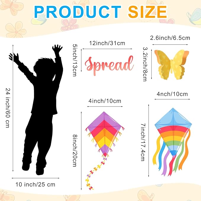 Outus Spring Butterfly Bulletin Board Decorations Colorful 3D Butterflies Classroom Decorations with Motivational Quote Cutouts for Back to School Classroom Bulletin Board Decor Wall Poster DIY Craft