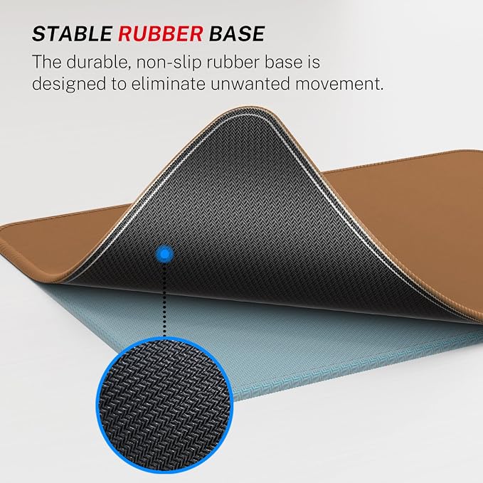 MROCO Essential Office & Gaming Mouse Pad, 8.5 x 11 Inch, Coffee Brown | Anti-Fray Stitched Edges, Functional Pattern Design, Non-Slip Rubber Base, Water and Stain Resistance