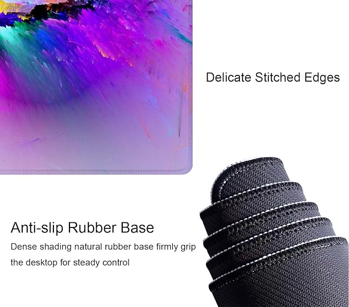Gaming Mouse Pad Large,Abstract Spray Paint Mouse Pad Gaming Mouse Mat Desk Pad,31.5 x 11.8 Desk Mat Mouse Pads for Desk,Extended Keyboard Mousepad with Non-Slip Base and Stitched Edge