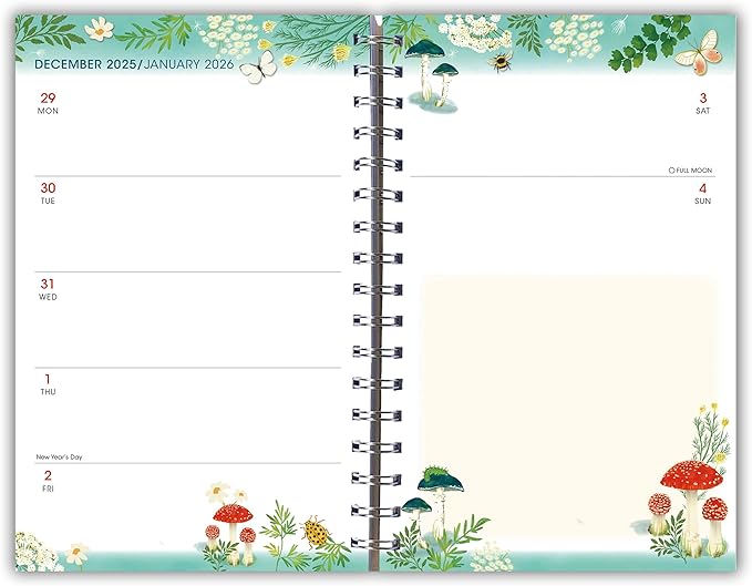 2026 Weekly & Monthly Planner, 12-Month Engagement Calendar: 2026: Mushroom Garden