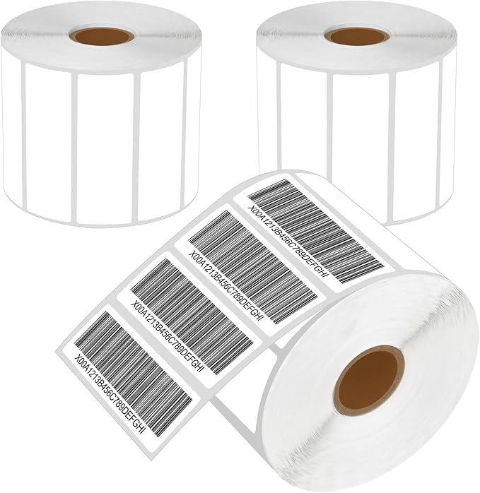 NineLeaf 3 Roll (1500 Labels) Compatible for Brother RD-S04U1 RDS04U1 76mm 3'' x 1'' File Folder White Paper Labels for RJ-3050 RJ-3150 RJ-3250WB RJ-4030 RJ-4040 TD-4000 TD-4410D TD-4550DNWB
