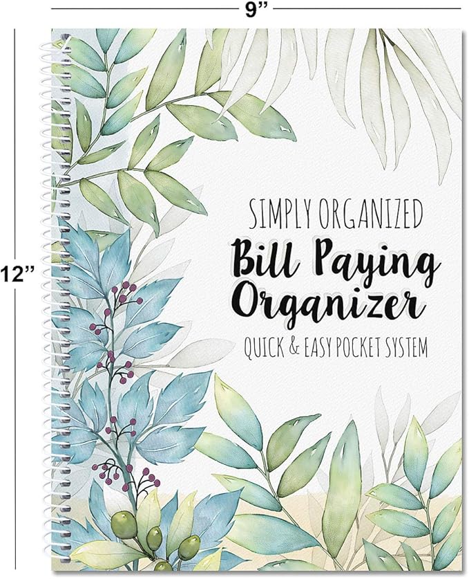 Current The Best Days Bill Paying Organizer Book - 9" x 12” Personal Account Book, Spiral Bound, 14 Storage Pockets, 32 Label Stickers, Monthly Finance & Payment Management Tracker for Home & Office