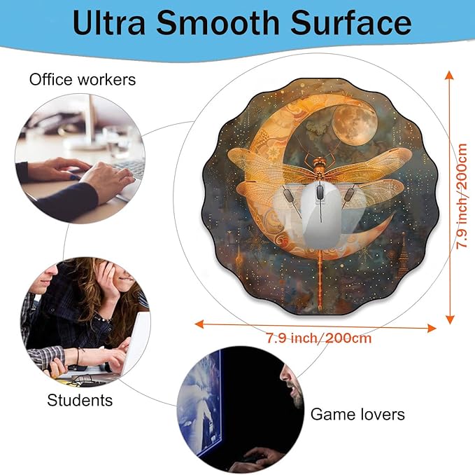 Pen Holder and Anti-Slip Mouse Pad Combination, Makeup Brush Storage Box, Tableware Storage Box, Suitable for Office and Home - Vintage Dragonfly