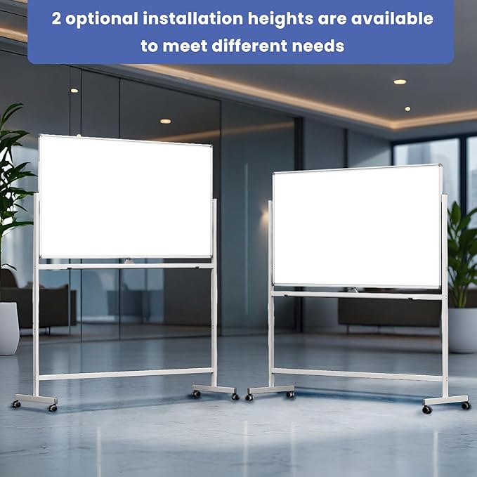 Rolling White Board on Wheels, 72" x 48" Large Dry Erase Board with Stand, Big Rolling Whiteboard for Home, Office, School (72" x 48")