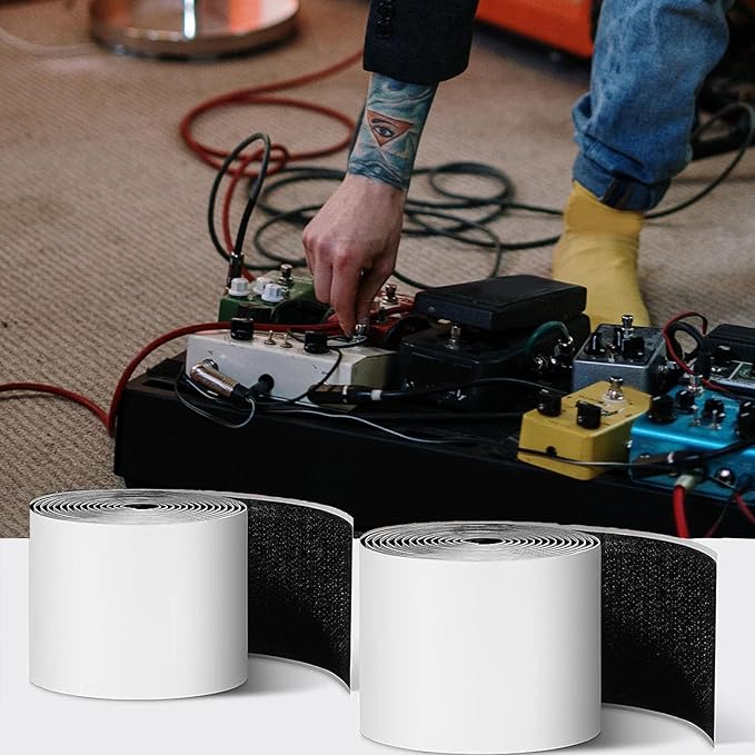 2 Set Guitar Effects Pedal Board Tape 2.5cm x 2m Cuttable Tape for Secure Pedal Mounting