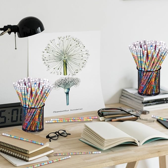 24 Pcs Bible Verses Pencils Christian Pencils with Inspirational Scripture Assorted Colorful Fun Religious Easter Pencil for Teacher, 6 Styles