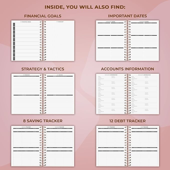 Clever Fox Budget Planner Spiral – Expense Tracker Notebook – Monthly Budgeting Organizer, Finance Logbook & Accounts Book to Control Your Money – Undated Bill Tracker, 6.3x8.4” - Powder Rose