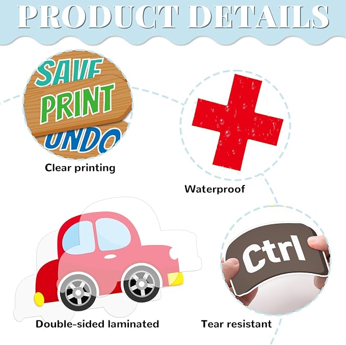 Computer Lab Bulletin Board Set Shortcuts Classroom Decorations Computer Keyboard Bulletin Board Inspirational Technology Shortcuts Car Road Cutouts for Back to School Classroom Chalkboard Wall Decor