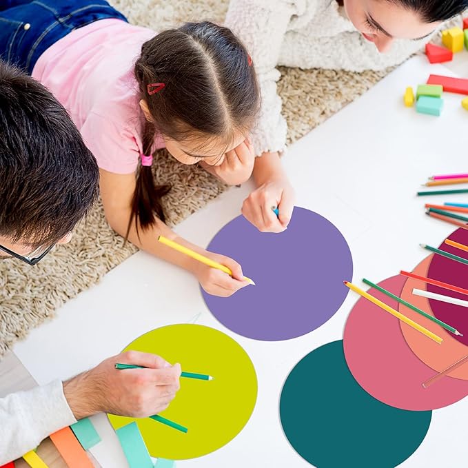 Lincia 24 Pack Colorful Erase Dots Circles 10.5 Inch Removable Vinyl Spot Dry Erase Desktop Writing Spots Set for 100th Day of School Classroom Table Teacher Students Home Desk Wall (Retro Colors)