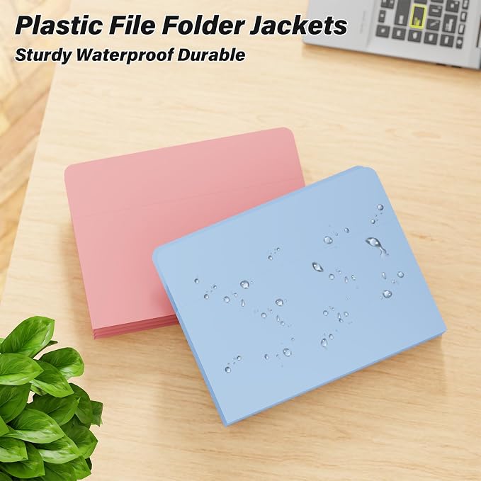 Ansook Expanding File Pockets 3.5" Expansion,6 Pack Extra Capacity Poly File Pockets,Heavy Duty Letter Size File Pockets for Cabinet with Straight-Cut Tab,Holds 8.5" x 11" documents & Manila Folder