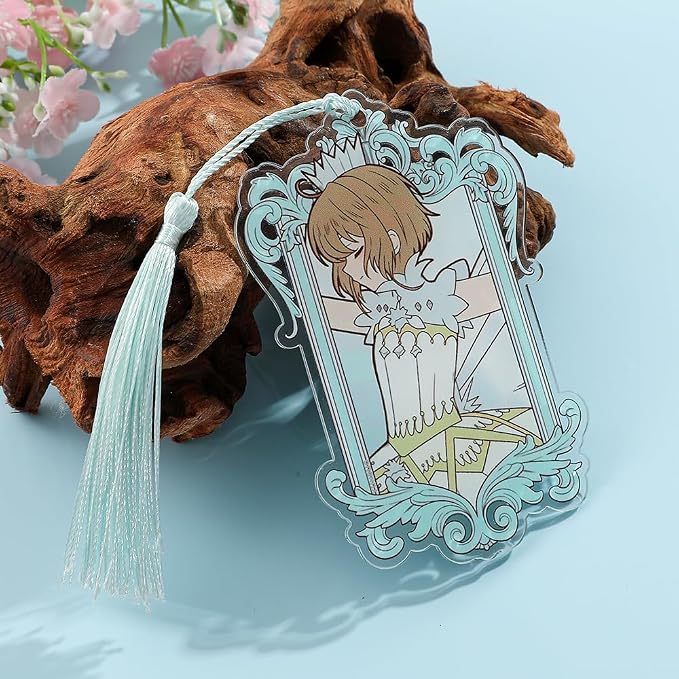 Anime Magic Cards Captor Sakura Bookmarks Set - Sweet Cartoon Cute Book Marks for Reading Women Men Anime Fans, Book Accessories Collection Decor Hangings Gifts (Acrylic Style 4)