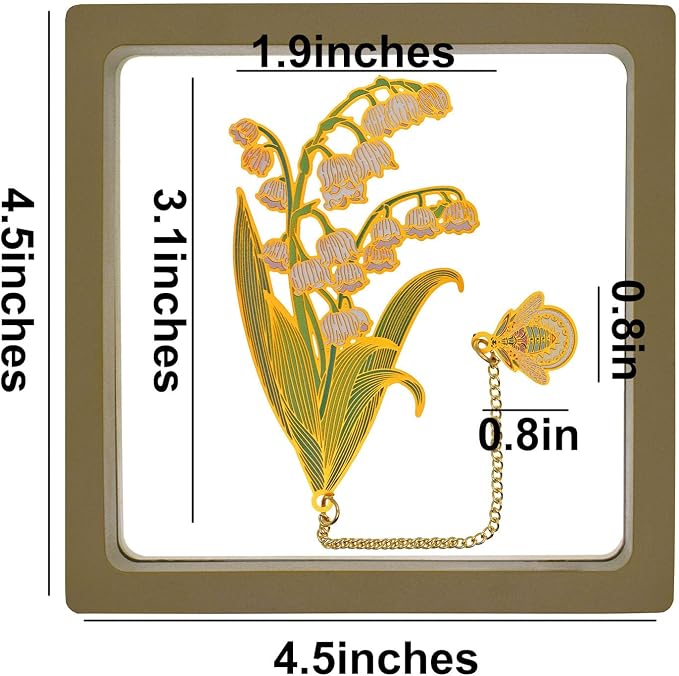 BLBMH 4in1 Metal Flower Bookmarks Birthday Gifts for Women Girl Unique Mother's Day Teacher Appreciation Gifts for Book Lovers Friends Readers Graduation Gifts Book Markers - Lily of the Valley 2