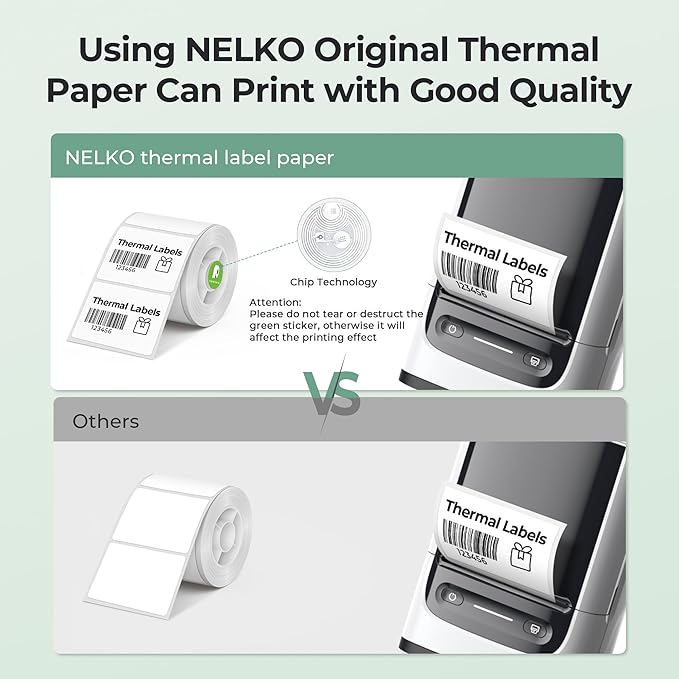Thermal Labels for Nelko PM220 Label Maker, 1.57'' x 1.18'' (40x30mm) Thermal Sticker Label, Waterproof, Multi-Purpose Label Tape, 3 Rolls of 230 Self-Adhesive Thermal Paper (White)