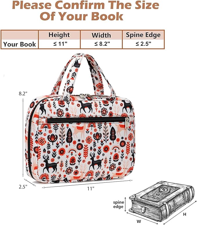 Octsky Bible Cover Case for Women Bible Organizer Book Carrying Bag for Medium and Large Bibles, Deer