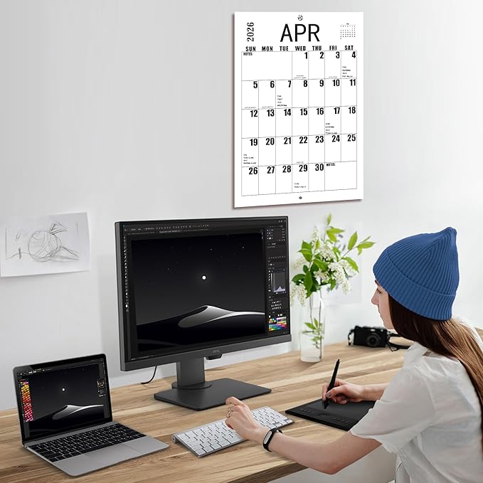 Large Wall Calendar 2026-2027, Big Grid Jumbo Calendar 23 x 15 Inches Runs From Jan 2026 to Jul 2027, Large Print Wall Calendar Perfect for Planning, Organizing, and Scheduling Your Life