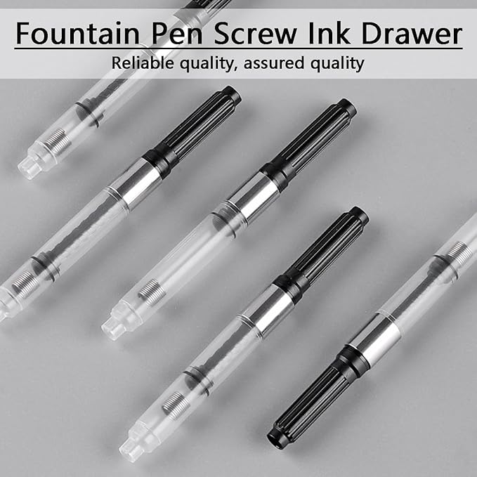 Fountain Pen Screw Ink Drawer Ink Converter Screw-in Style Universal European Standard 2.6mm Converter for Writing and Correction Supplies (20pcs)