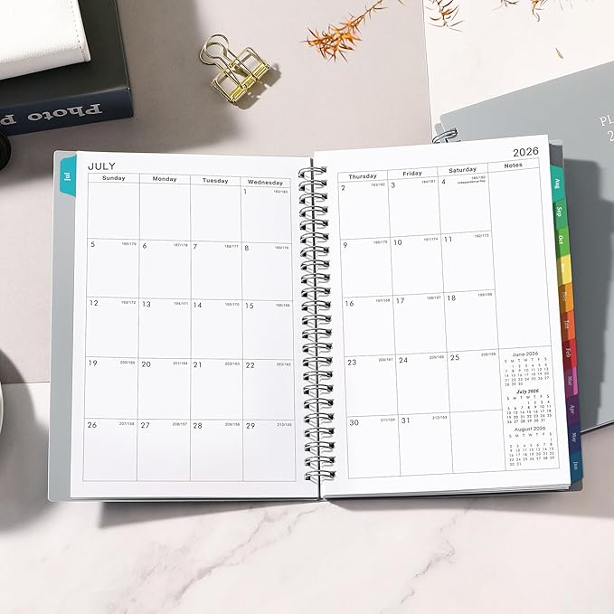 Planner 2026-2027 - JUL 2026 - JUN 2027, 2026-2027 Calendar Planner, Weekly and Monthly Planner, 6.25" × 8.3", Tabs, Inner Pocket, Strong Twin-Wire Binding, Improving Your Time Management Skill