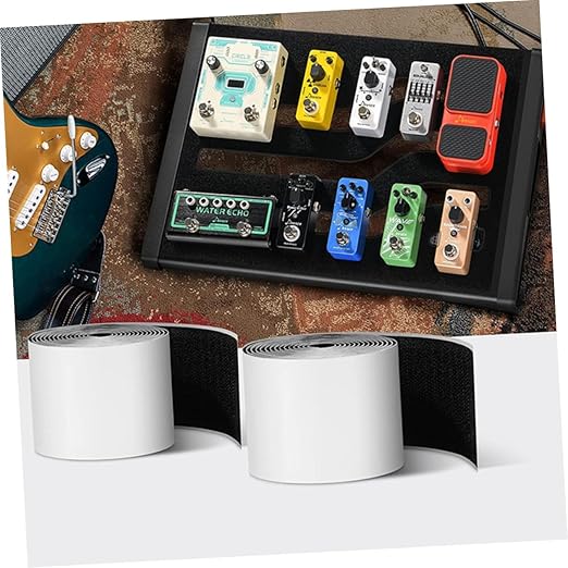Milisten 2rolls Hook and Loop Tape Strip for Guitar Pedal Board Strong Adhesive Double Sided Tape