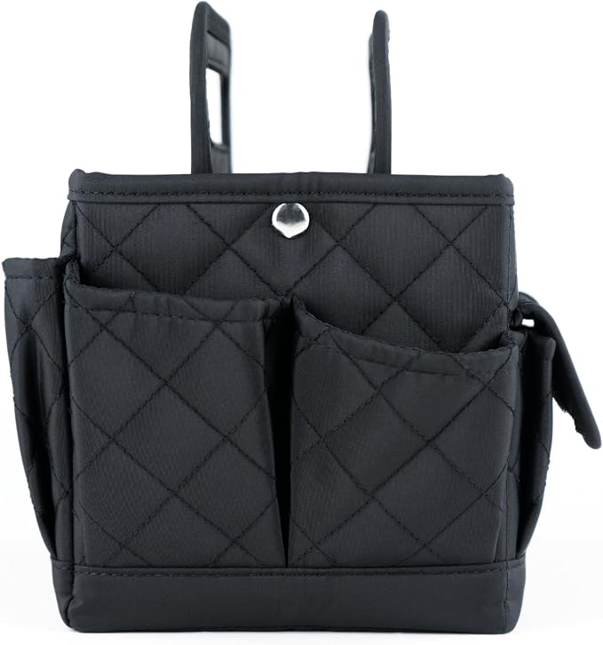 Everything Mary Desktop Tote Organizer – Black Quilted Craft Caddy – Portable Storage Bag for Scrapbooking, Sewing, Art Supplies & DIY Creative Tool Organization