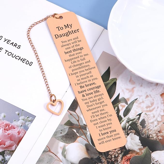 Daughter Graduation Gifts for College Girls to My Daughter from Mom Dad Cool Bookmark for Women 16th 18th 21st Birthday for Teen Girls Back to School Supplies Wedding Birthday Christmas