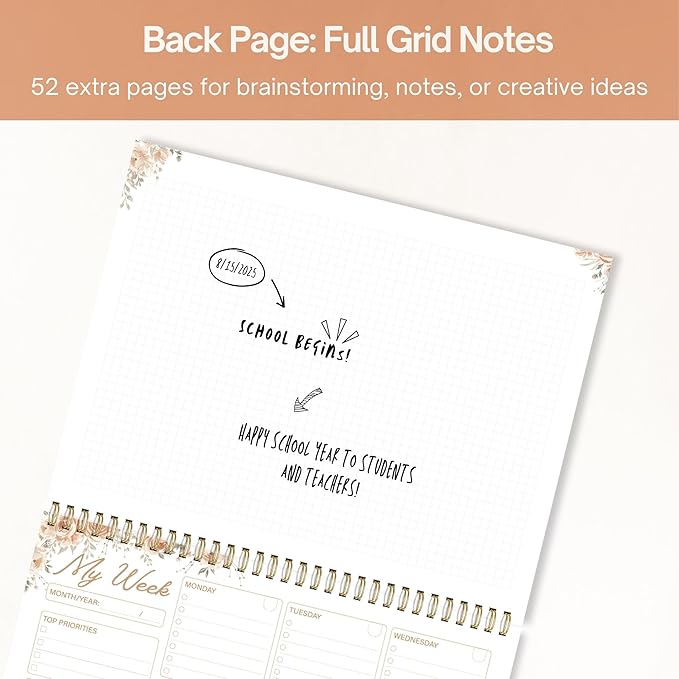 Weekly Planner Notepad 8.5x11 Inches – 52 Weeks Undated Dashboard Desk Pad for To-Do List, Schedule & Notes – Productivity Planner for Work, School, Home & Busy Professionals (Blush Pink)