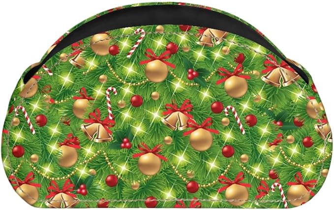 FUSURIRE Remote Control Holder with 5 Compartments, Christmas Tree Print Desktop Caddy Storage Supply Organizers for Remote Controllers, Office Supplies, Makeup Brush, Media Accessories