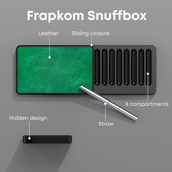 Green Black Organize Box, 8 Compartment Storage Box with Built Alloy Straw，Fashionable lifestyle