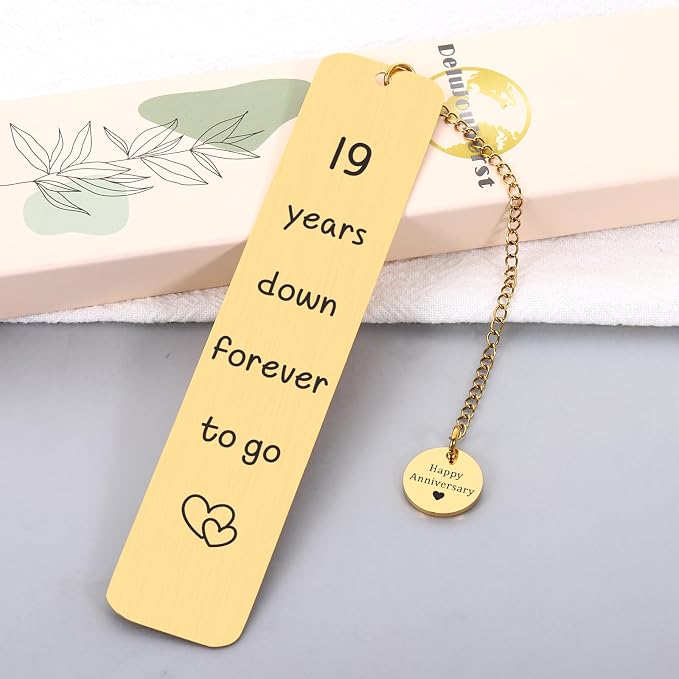 Bronze Gifts for 19th Anniversary, 19 Year Wedding Anniversary for Wife Husband 19th Anniversary Bookmark for Her Him Happy Anniversarys Bookmarks for Couples Valentines Gifts Bookmarks for Women Men