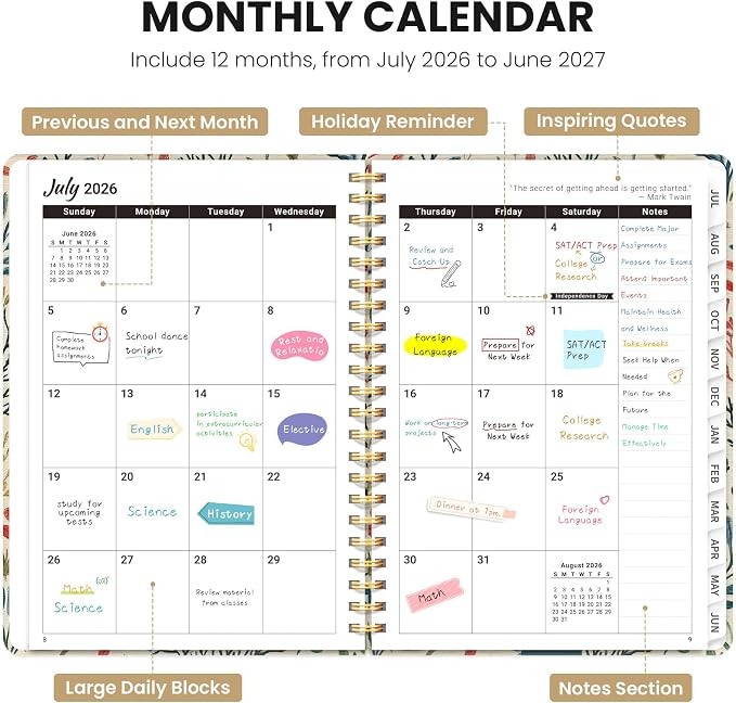 2027 Planner - Weekly and Monthly Planner, January 2027 to December 2027, Spiral Bound 2027 Calendar Planner Book, Inner Pocket, Perfect for Office Home School Supplies - A5 (6.3" x 8.5"), Herbs