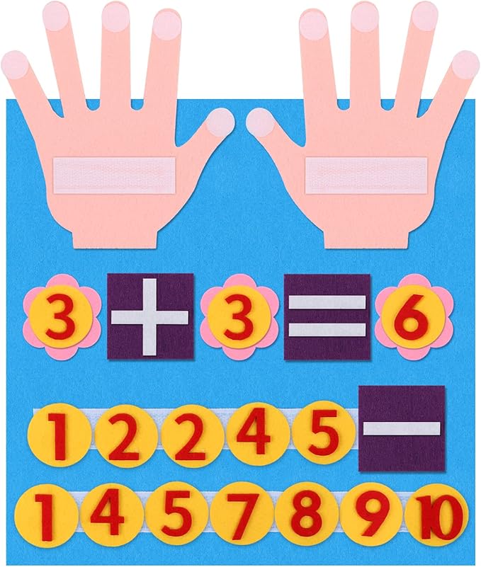 BENOSPACE Felt Board Finger Numbers Counting Toy Educational Learning Supplies Addition Subtraction Manipulatives Math Teaching Aids