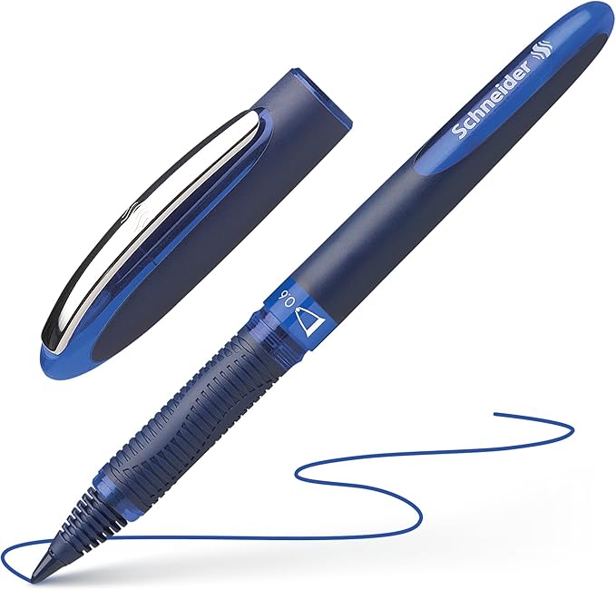 Schneider One Business Rollerball Pen, 0.6 mm Ultra-Smooth Tip, Blue Barrel, Blue Ink, Blister Pack of 1 Pen (78303)