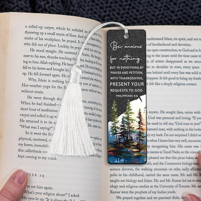 Christian Peace - Encouraging Bookmark, Inspirational Gift for Believers, Uplifting Gift for Spiritual Readers, Spiritual Bookish Present, Unique Forest & Scripture Design Bookmark, WCB76