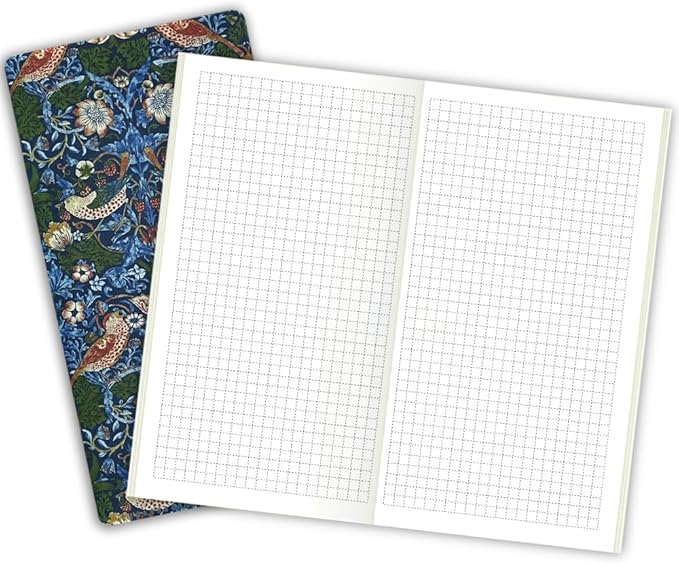 Pocket Planner Notebook with Plastic Sleeve, Graph Ruled Planner Refills,30Sheets,8.25x4.25inches Regular TN Journal Notebooks,Travelers Notebook Insert for Writing Pattern Diary Memo.Strawberry Bird
