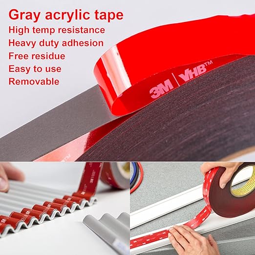 3M Double Side Tape Heavy Duty,1in x 10ft Mounting Tape Strong Adhesive Double Sided Tape Waterproof Foam Tape for LED Strip Light, Picture Hanging Strips for Wall