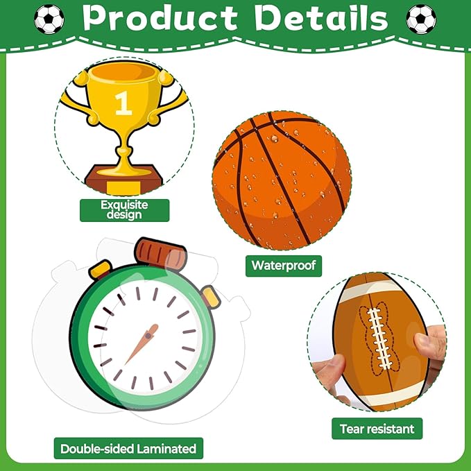 Sport Team Spirit Bulletin Board Decoration Set Football Basketball Bulletin Board Together Everyone Achieves More Paper Cutouts Motivational Wall Decor for School Classroom Back to School Decoration