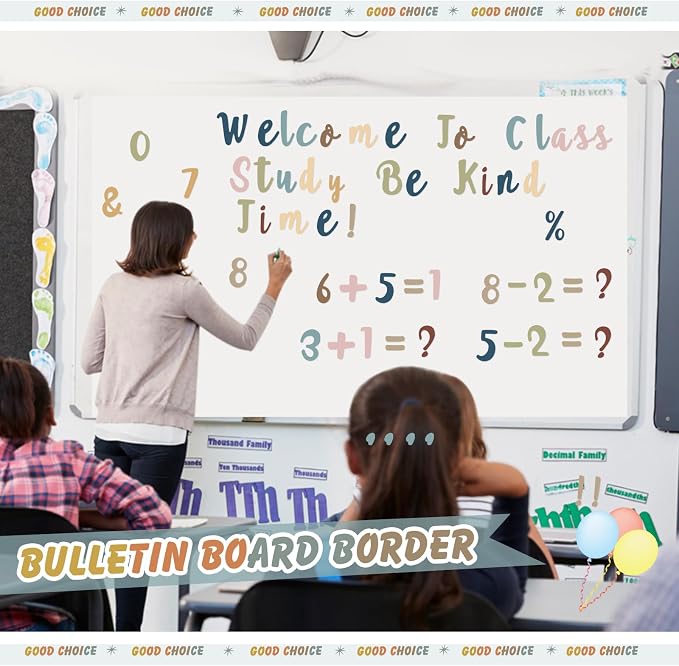 221 Pcs Boho Bulletin Board Letters, Italic Alphabet Number Punctuation Symbol Combo Letter Cutouts, Boho Classroom Decor for School Classroom Chalkboard Poster Bulletin Board Wall