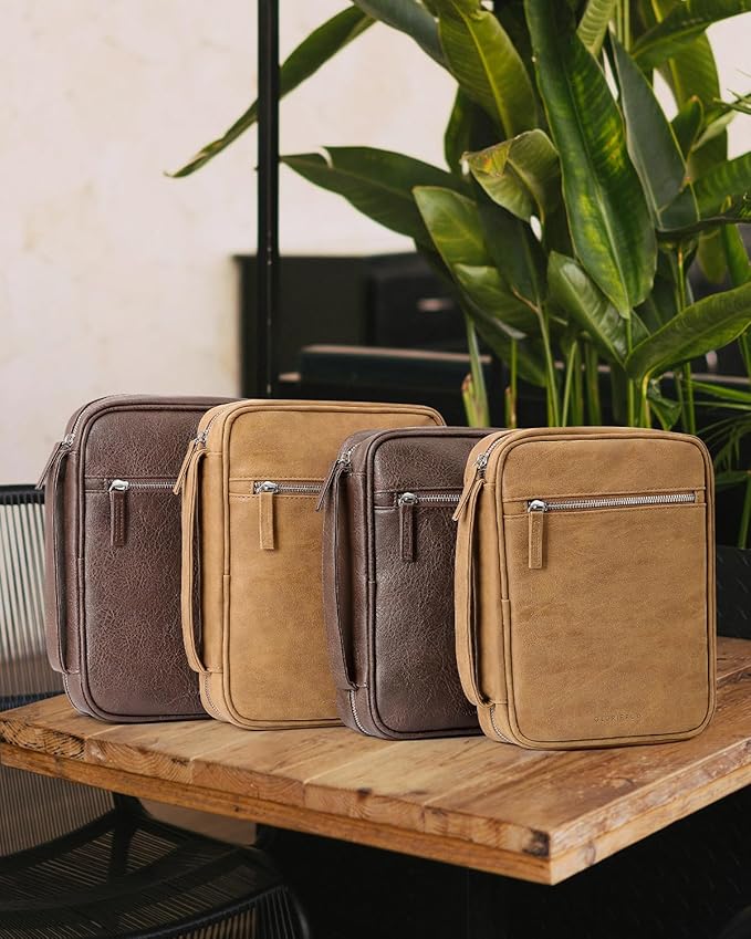 Bible Cover - Bible Case for Men with Durable Handle, Carrying Book Case Church Bag, Protective with Zippered Pocket, Ideal for Church and Prayer Meetings, Christian Gift for Men