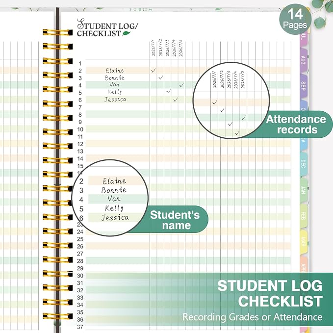 Teacher Planner 2026-2027, 8.5"x11" Large Academic School Year Planner from July 2026 to June 2027, Weekly & Monthly Lesson Planning Book with Pocket & Stickers for School Teachers Supplies