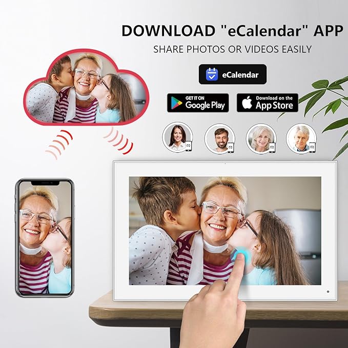 15.6 Inch Digital Calendar, Smart Digital Planner & Chore Chart with IPS FHD 1920x1080 Touchscreen Display for Family Organizer - Built-in DigitaI Picture Frames Function, Gift for Mom/Women
