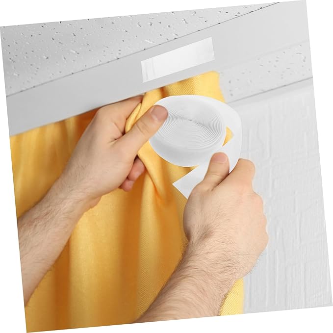 PRETYZOOM Double-Sided Tape for Curtains Hook and Loop Strips Strong Adhesive Backing for Home Office