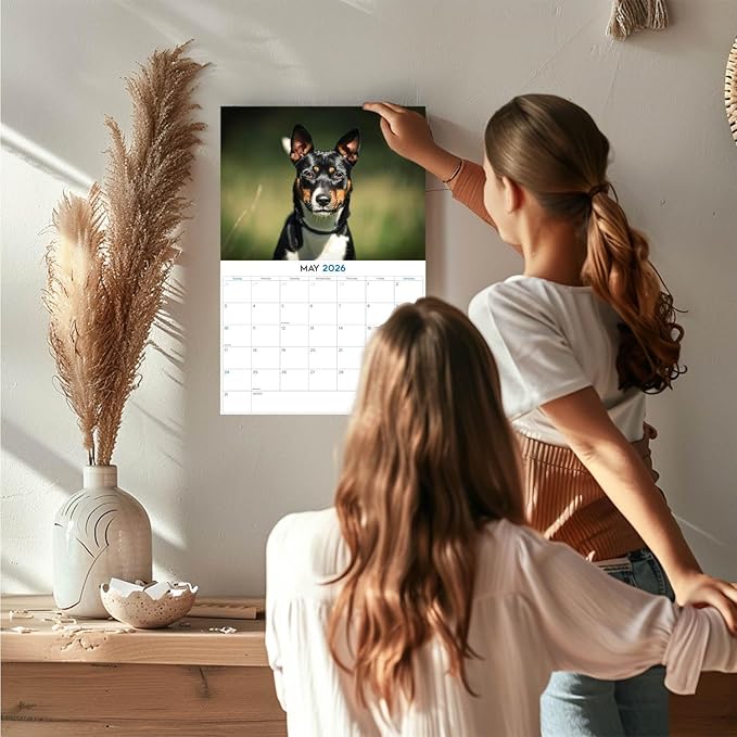 2025 2026 Rat Terrier Calendar - Dog Breed Monthly Wall Calendar - 12" x 18" Open - Thick No-Bleed Paper - Giftable - Academic Teacher's Planner Calendar Organizing & Planning - Made in USA