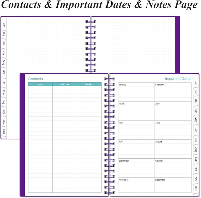 2026 Planner - Weekly & Monthly Planner from January 2026 - December 2026, Planner 2026 with Flexible Cover, Tabs, Inner Pocket, 6.4" x 8.5", Purple