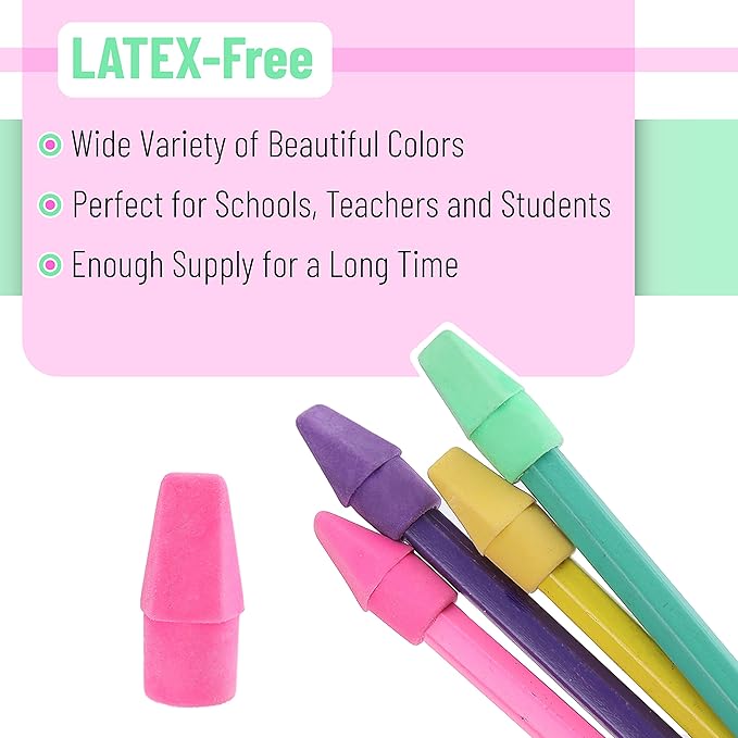 Mr. Pen Erasers for Pencils, 120 Pack, Pencil Top Erasers, Eraser Caps, Cap Tops, Topper Erasers. Ereaser