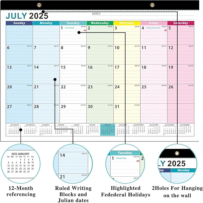 Desk Calendar 2026, AgePlace Wall Calendar 2025-2026 Covers July 2025 - December 2026, 17" X 12" Large Size With Holidays, Desktop Monthly Calendar for Home Classroom School & Office Or teacher Gifts