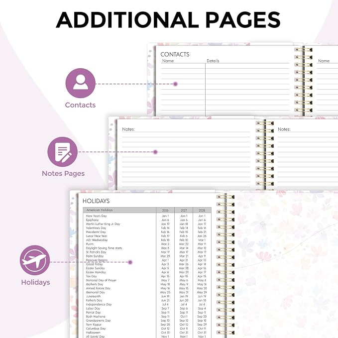 SKYDUE 2026-2027 Monthly and Weekly Academic Planner, July 2026-June 2027, 8.5"x11", Agenda Calendar with Colorful Tabs and Storage Pocket, Ideal for School Office Supplies