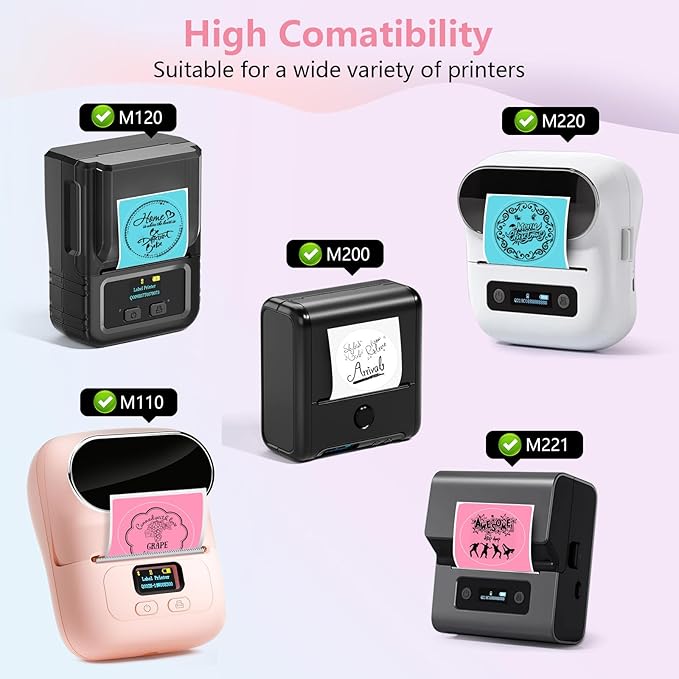 M110 Thermal Labels- 1.96" Colorful Round Label Sticker for Phomemo M120/M220/241BT for MUNBYN130B/RW402B Label Maker Printer,480 Pcs Waterproof Label Paper for Logo,Name,Price,Barcode