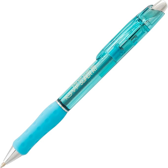 Pentel RSVP Super RT Ballpoint Pen, (1.0mm) Medium Line, Sky Blue Ink, Box of 12 (BX480-S)