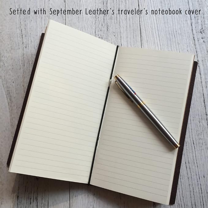 newestor Travelers Notebook Inserts - Lined Refills for Standard Size Travelers Notebook, Set of 3, Total 192 Pages, 8.25 x 4.25 Inches