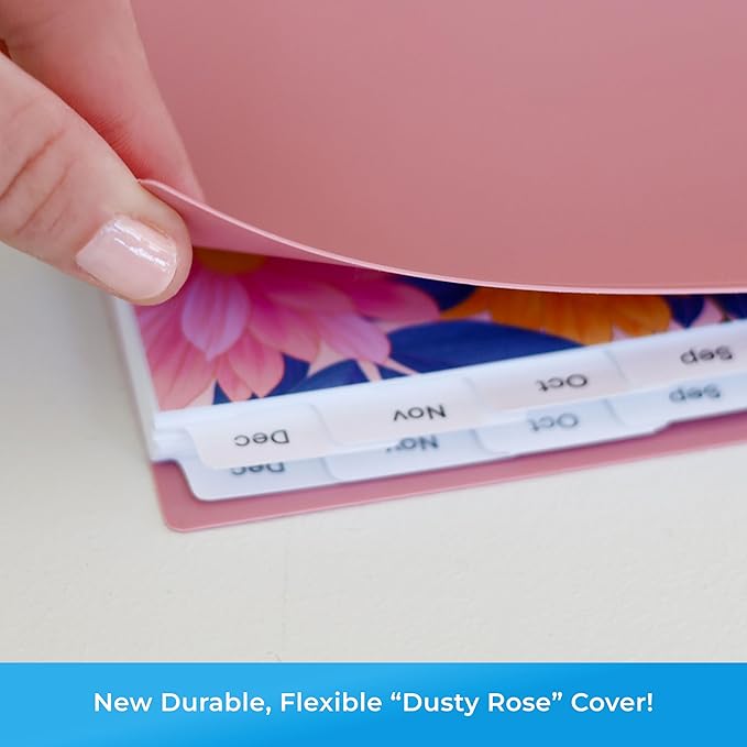 Blue Sky 17 Month Weekly and Monthly Academic Year Planner Calendar, August - December, Flexible Cover, Wirebound, Laminated Tabs, Dusty Rose (Dusty Rose- 2025/2026, 8.5" x 11")