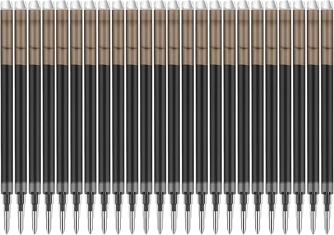 0.7 mm Erasable Gel Ink Pen Refills Compatible with Frixion Friction, Smooth Writing Multicolor Retractable Fine Point Pen Refill for School Office Home Art (Black, 24)